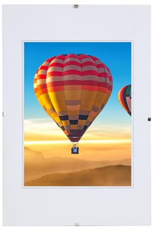 KM FOTO Rahmenlose Bildhalter Glasbildhalter Bilderrahmen Cliprahmen Acrylglas Fotopräsentation: Größe: 40x50