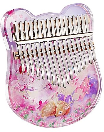 LVYUDS Lila Bär Kalimba, Bemaltes Finger Klavier Instrument, Daumenklaviergurt-Aufbewahrungstasche, Geeignet for Kinder/Erwachsene (Size : 21 Keys)