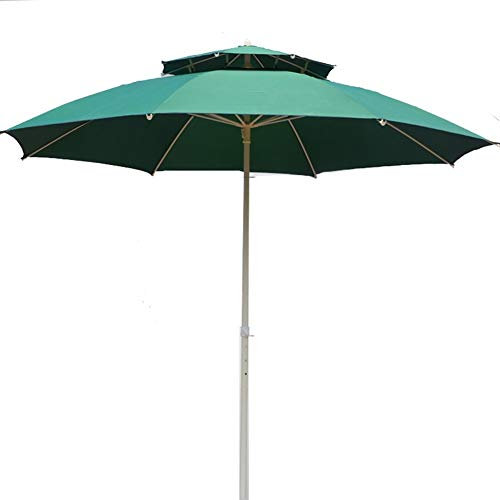 Parasol De Table De Patio, Parasols Ronds Pliables Anti-Uv, Avec Grille D'Aération Et Tige En Aluminium, Plage Extérieure Pour Camping-Car (Vert 2,2 M)