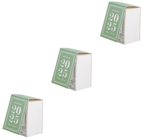HOODANCOS 3 Stück 1 Retro-minikalender Kalenderblock Abreißen Tischkalender Zum Aufstellen Täglicher Desktop- Mini-abreiß Täglicher Tischkalender Zeitplan Papier