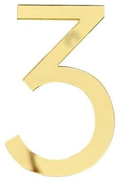 WANGSHAOWEI Hausnummer 3D Hausnummer Aufkleber Selbstklebende Kunststoff Plakette Zeichen Ziffernschild Mailbox Apartment Hotel Zimmernummer Moderne Home Aufkleber Hausnummernschild(Gold 3)