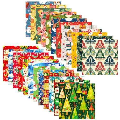 LDBKLGHJ Bastelpapier Weihnachten – Vielseitiges Scrapbook Papier, Motivpapier für Erwachsene und Nachwuchs, Weihnachtsmotive für DIY und Dekoration