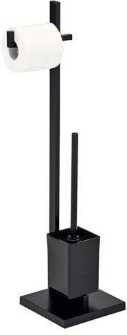 IDIMEX Porte-Papier Toilette Yuma avec Brosse et Support, dérouleur Papier WC pour Salle de Bain, en métal laqué Noir