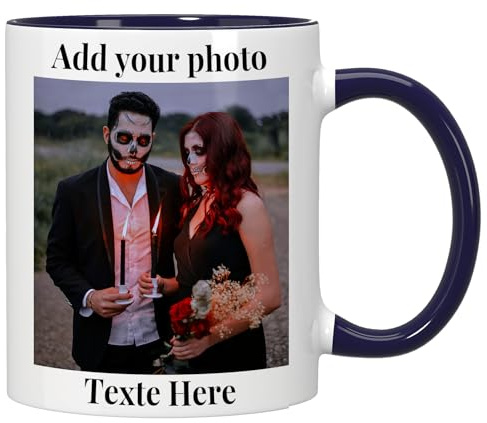 CWYW Personalised Mug with Photo Custom Coffee Mug with Picture Personalised Coffee Mugs with Name 11oz Double Side Custom Mug Novelty Custom Gift for Him Or Her