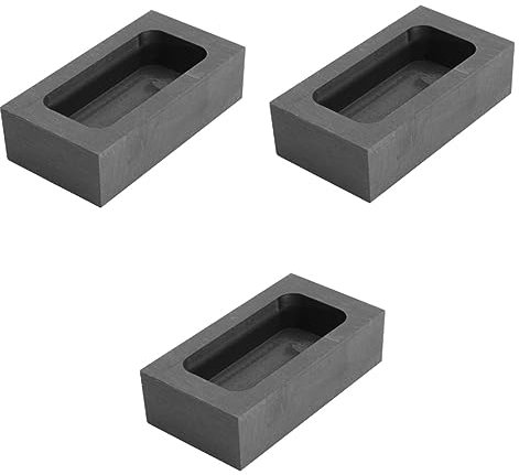 SEWOART 3stücke Graphit Gießform Für Gold Silber Und Nichteisenmetalle Hochtemperaturbeständig Für Schmelzen Und Verfeinern Von Metalllegierungen