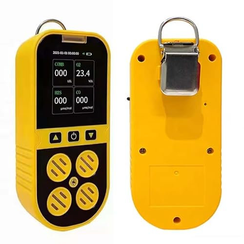 HUVIOVED 4 in 1 Gas Detector with LCD Display, Multi Gas Detector/4-Gas Monitor Meter Tester Analyzer for H2S,O2,CO And CH4