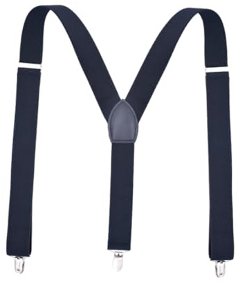 BESPORTBLE Tirantes De Moda Ajustables 3 Clips Para Pantalones Holgados Hombre y Mujer (Marino)