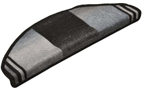 NQJIBUE Selbsthaftende Stufenmatten in Schwarz und Grau, 65 x 21 x 4 cm, Haushaltsbedarf, Treppenstufen, 15 Stück