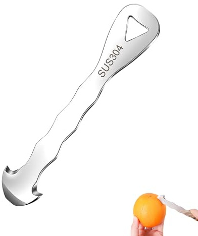 Orange Peeler Tool, Stainless Steel Citrus Peeler for Oranges, Lemons and Grapefruit, Easy Peel Design, Sharp Curved Blade