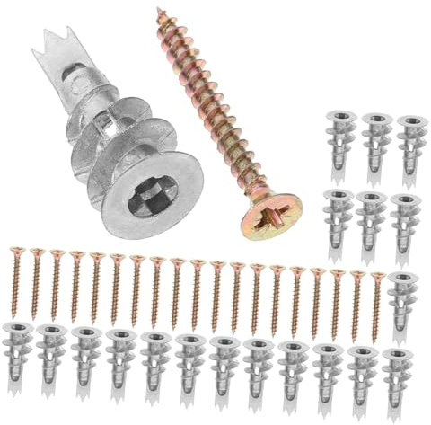Hemobllo 20ensembles Ancrages pour Murs Creux avec Vis Autoperceuses Kit De Fixation pour Cloisons Sèches Et Murs Plâtre