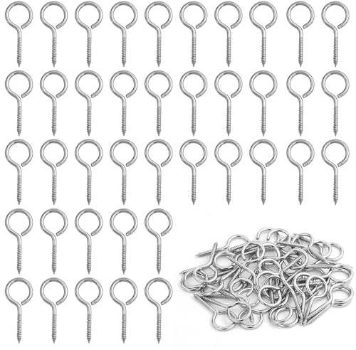 40 tornillos de ojal M3, acero inoxidable 304, Ojo de Tornillo, Tornillo en Ganchos de Ojo, ojales pequeños, gancho con rosca, perno de ojo, ojales, 40 mm