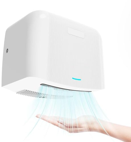 WENNEWU Asciugamani Elettrico Automatico, Asciugamani Elettrico Commerciale, con Filtro HEPA, per Bagno, Casa, Residenziale, Industriale, Caldo/Freddo, Plug-in, ABS, 220 V, 1250 W
