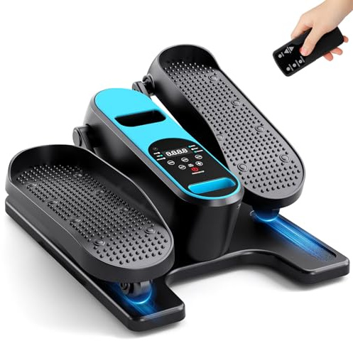 Dripex Velo Elliptique Maison Silencieux, Mini Vélo Elliptique avec Panneau de Contrôle Intelligent et Télécommande, 12 Vitesses Réglables, Pedalier d’Appartement pour Bureau et Domicile (Bleu)