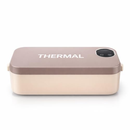 Sxhlseller Lunch Box Elettrico, Contenitore per Alimenti Riscaldato Ricaricabile, con Display Digitale, Lunch Box a Riscaldamento Rapido Senza Acqua in Acciaio Inossidabile