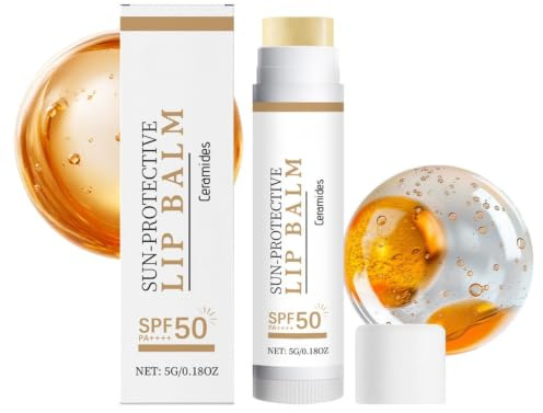 Sun Protective Lip Balm SPF 50,High Protection Lip Sunscreen,Repairs & Brightens Dark Lips Lip Balm for Dry & Chapped Lips,Water-Resistant Sun Defence,Daily Lips Balm for Men and Women
