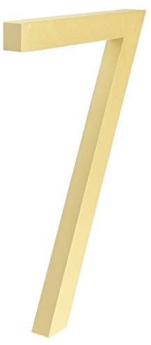 numeri per cassette postali, Targa con numero civico galleggiante in metallo dorato, 15,2 cm, numeri da 0 a 9(7)