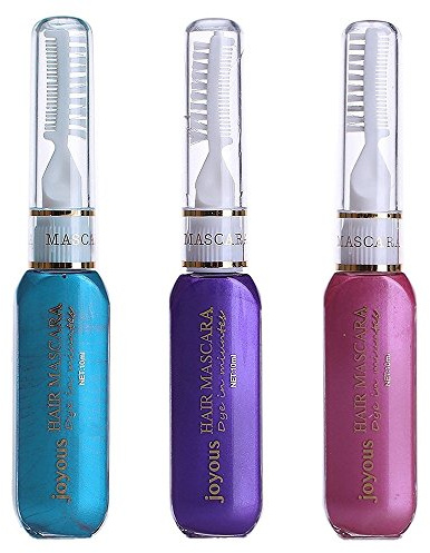 Professional Hair Dye Temporary Hair Chalk Hair Color Stick Non-toxic Salon Diy Hair Dyeing Mascara (Purple+Blue+Pink)