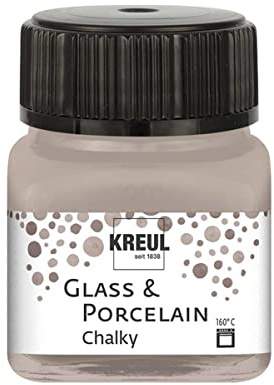 KREUL 16641 - Glass & Porcelain Chalky Noble Nougat, 20 ml Glas, sanft - matte Glas- und Porzellanmalfarbe auf Wasserbasis, schnelltrocknend, deckend