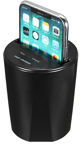 C-FUNN 10W Fast Qi Wireless Ladegerät Car Cup Halter USB-Ausgang Für Das iPhone X 8 S8