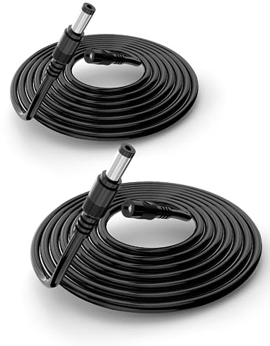 Tonton 12V Verlängerungskabel 5M, 5,5mm x 2,1mm Netzteil Adapter Verlängerung, Strom Anschlusskabel für Überwachungskamera, DVRs, PoEs, NVRs - DC Gleichstrom Verbinderkabel (2er Pack)