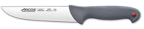 Arcos Serie Colour Prof - Caja 6 uds Cuchillo Carnicero - Hoja de Acero Inoxidable NITRUM de 150 mm - Mango de Polipropileno recubierto de Elastómero Color gris (6 UDS)