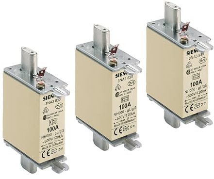 Siemens - X3 Stück Nh-Sicherungseinsatz Nh000 100 A Stirnkennmelder