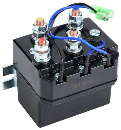 VOBOR Relé de contactor de solenoide de cabrestante para 1500-5000lb ATV UTV Relé de cabrestante Solenoide eléctrico de contactor de cabrestante