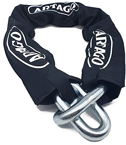 Artago 14.120 Chaine Antivol Haut de Gamme ø15mm, Sécurité Maximale Testé Homologuée Sold Secure Gold, BUNKER SELECTION 120cm, Revêtement Nylon Anti-rayures, Anti vol pour Moto, Parking Portails