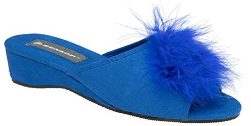 DUNLOP Womens Marilyn Wedge Heel Slipper Mules (6 UK, Blue)