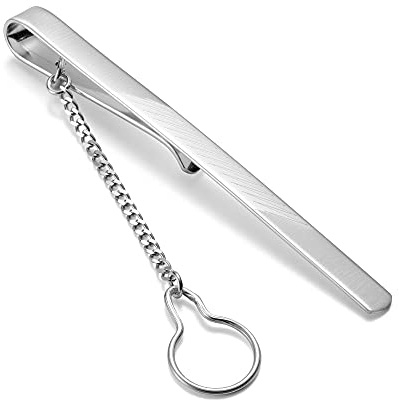 STERLL Herren Silberne Krawattenklammer Aus 925 Silber Mit Kettenanhänger