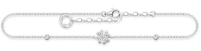 THOMAS SABO Damen Fußkette Kleeblatt Zirkonia 925 Sterlingsilber AK0023-051-14-L27v