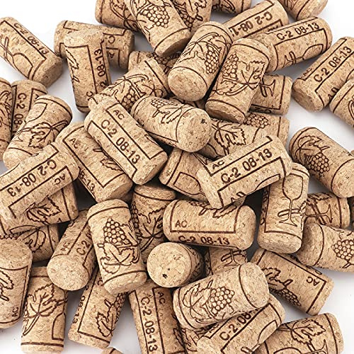 Tebery 150 Pack #8 Natural Wine Corks, 7/8 x 1 3/4 Premium Straight Cork, Wine Stopper for Corking Wine Making Art Projects