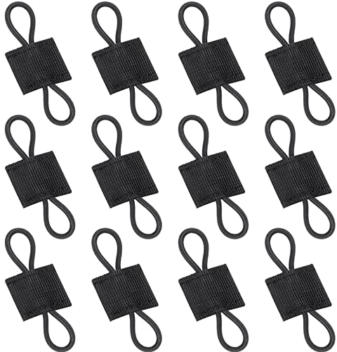 Chalecos Tácticos Mochilas Accesorios, Tácticas Al Aire Libre Sistema Molle, Táctico Retenedor con Hebilla para Botellas, Tubo de Antena, Negro (12 Piezas)