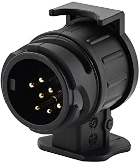 Kundorf Anhänger Adapter, Anhänger 13 Polig auf 7 Polig Adapter, Anhängerkupplung von 13-Pin Auto auf 7-Pin Anhänger für PKW, KFZ und LKW - kurz, Anhängerkupplung, Adapterstück