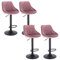 WOLTU 4 x Barhocker Tresenhocker, Gute gepolstert, Samt, Höhenverstellbar, Drehbar, Hocker, Rosa BH219rs-4
