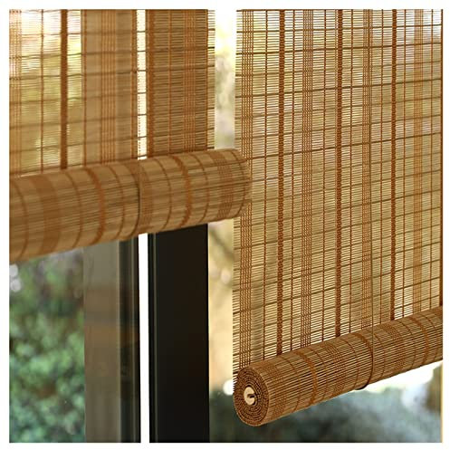 Retro Bambus Rollo Jalousine Bambusrollo, 45-160cm Breit Bambus Raffrollo, Natur Holzrollos, Sonnenschutz und wetterfest Rollo Seitenzugrollo Für Deck Pool Veranda (Size : 110x135cm)