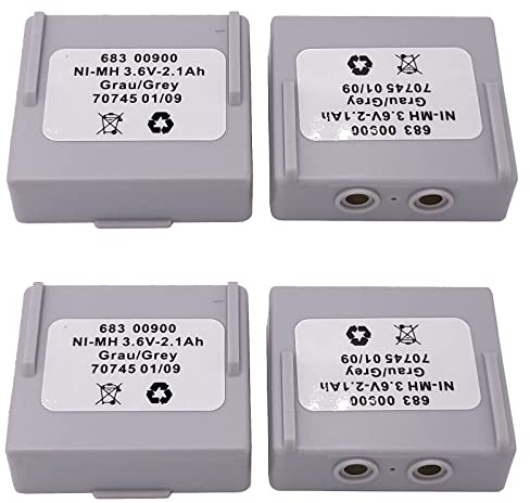 zoyfayl 4 Pcs 68300900 Ni-MH 3.6V-2.1Ah Rechargeable Battery 683 00900 for hetronic 68300900 Remote Control Battery (4 Pack)