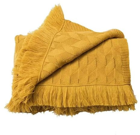 Baumwolle Stricken Decke Wohndecke Tagesdecke Retro Wolle Einfarbig Wohn Kuscheldecken Decke 80x200cm
