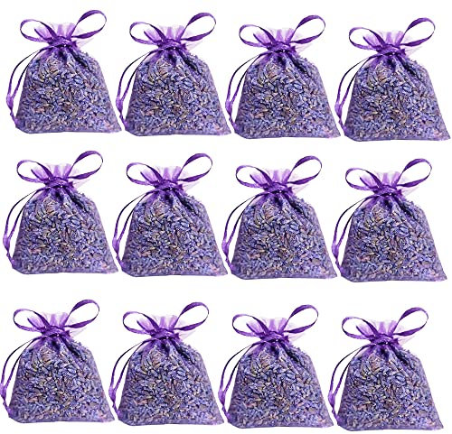 BeisDirect 12 Pack Lavendelsäckchen Duftsäckchen Beutel, Mehrzweck natürlich getrocknete Lavendelblüten Beutel Natürliche Motten weg für Schubladen, Schränke, Zimmer, Kleiderschränke, Badezimmer,Autos