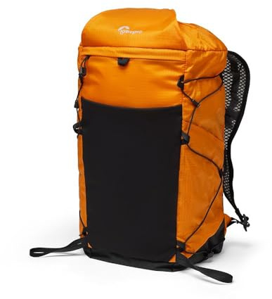 Lowepro RunAbout Backpack 18L II, Zaino Fotografico Ultraleggero, Zaino da Trekking, Gite ed Escursioni, Resistente e Pieghevole, Arancione