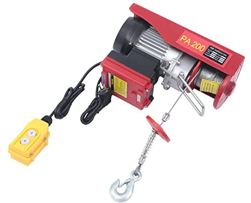 440 lbs Elektrische Kettenzug Seilwinde Anhänger | Fernbedienung | Stopp-Schalter | Hohe Traglast | 220V