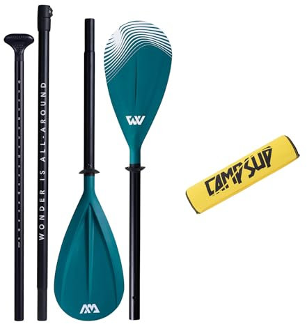 CampSup Aqua Marina Set 2-in-1 Paddel iSUP & Kajak Dual-Tech Aluminium + Floater Gelb Paddle für Sup-Boards
