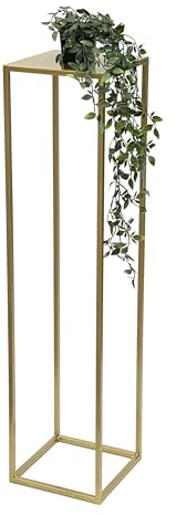 DanDiBo 96570 Tabouret à fleurs carré en métal doré 100 cm Table d'appoint moderne pour plantes