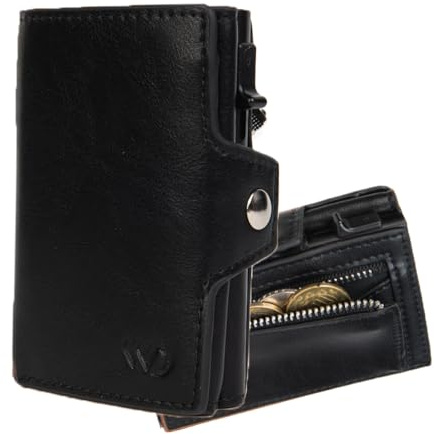 Geldbörse mit Münzfach, RFID-geschützter Kartenhalter, bis zu 8-Karten, mini Leather Wallet, Men's and Women's Wallet, small Size, Wallet, Genuine Leather, modern
