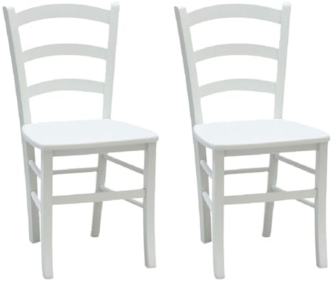 Vicentini arreda SET 2 SEDIE IN LEGNO SHABBY CHIC BIANCO VENEZIA SEDUTA LEGNO