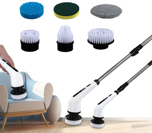 Machine à laver électrique pour salle de bain - Lave-linge électrique rotatif | Brosse puissante sans fil | Lave-vaisselle électrique pour salle de bain | Brosse de nettoyage du sol et du mur de la