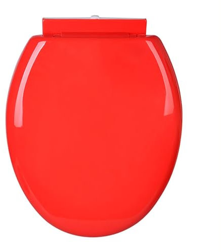 Brigtviee Toilet Seat,17.9in Wc Brille Mit Absenkautomatik,Farbiger Toilettensitz, O-Typ, 36.5 * 46cm,Leicht Zu Reinigender Pp-Toilettensitzbezug,Top-Installation,Rot
