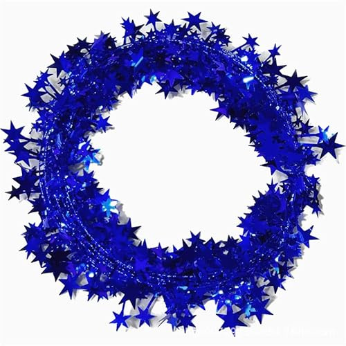 GreatRise Weihnachtsgirlande Sterne 7,5m Formbar für Weihnachtsbaum Deko | Glänzende Sterne mit Flexiblem Drahtkern, 7,5 m Lang, Leicht zu formen, für Weihnachtsbaum, Kamin, Wand und Tischdeko
