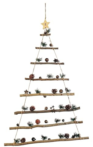 matrasa Weihnachtsbaumleiter - Wanddeko Türdeko Weihnachten - Leiter In Baumform 100 cm Kupfer