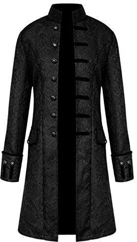 Herren Blau Steampunk Frack Gothic Viktorianischen Kostüm Jacke Einzigartiger Langmantel für Cosplay Party Zweireihiges Design mit Elegante Details Premium Qualität Stoff für Komfort, blau, XXL